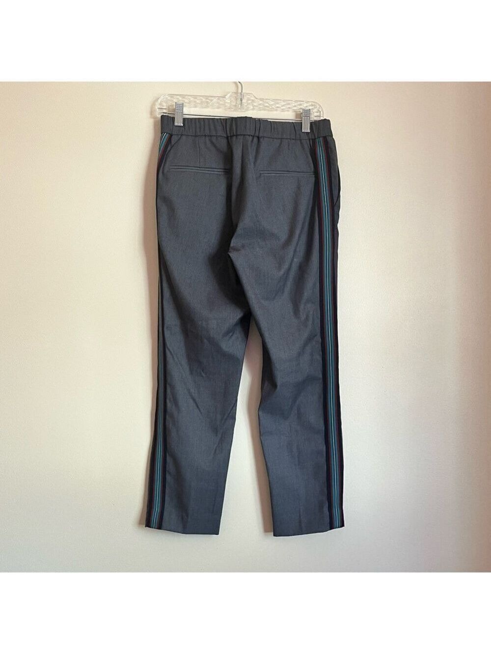 Topman Gray Side Stripe Drawstring Pants Men 30S Slim Tapered Jogger Athleisure - Picture 6 of 11